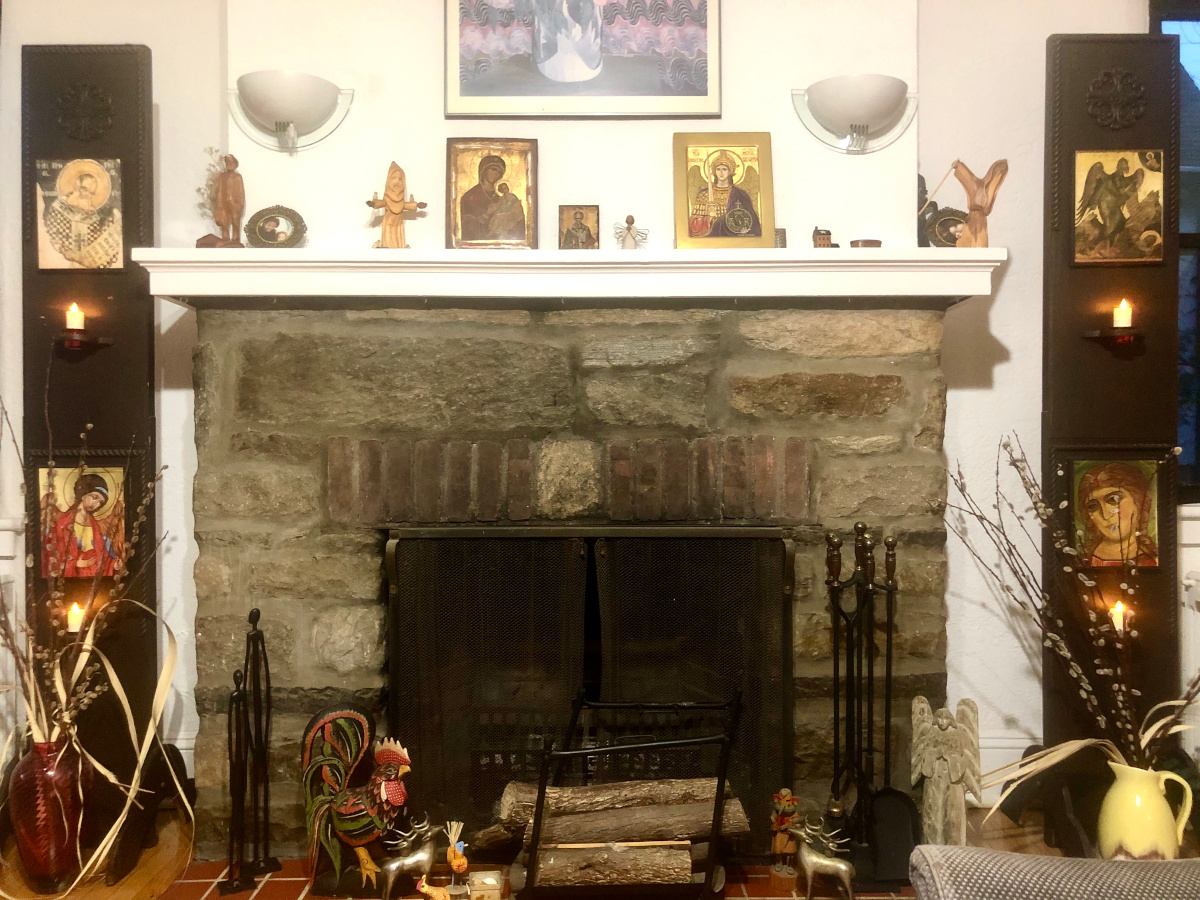 Orthodox Christian chapel iconostasis installed in a private home Orthodox Christian chapel iconostasis installed in a private home