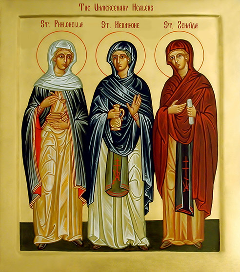 Holy Unmercenary Women Saints icon Holy Unmercenary Women Saints icon