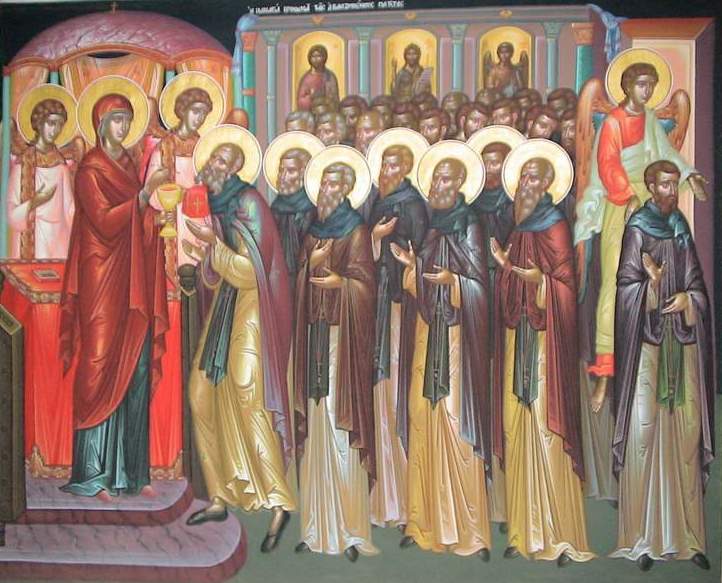 Theotokos giving communion Theotokos giving communion