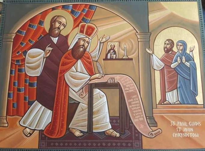 Coptic St. John Chrysostom with St. Paul Coptic St. John Chrysostom with St. Paul