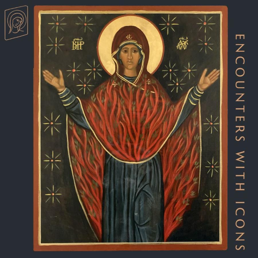 Encountering the Theotokos of the Burning Bush icon Encountering the Theotokos of the Burning Bush icon