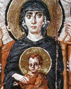 Fresco of the Virgin Mary and Infant Jesus from St. Catherine's Monstery, Sinai Penninsula