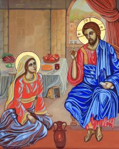 Sts Mary and Martha with Christ