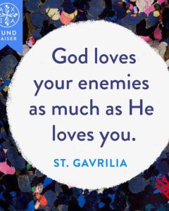 God loves your enemies graphic