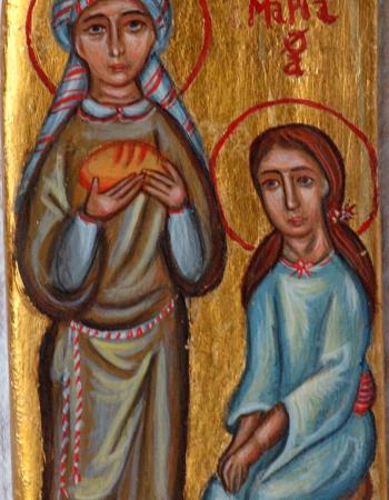 Sts Martha and Mary on driftwood