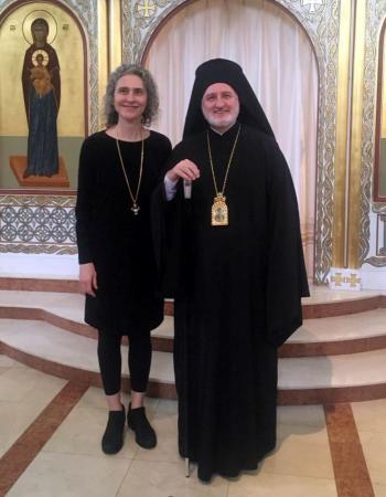 Ioana Popa with Archbishop Elpidoforos